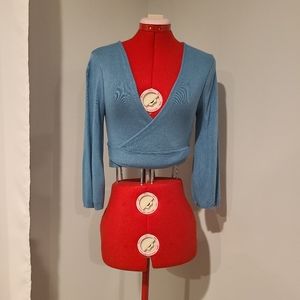 Crop wrap sweater